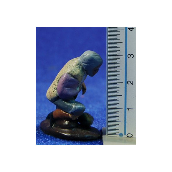 Pastor anciano adorando 5 cm barro pintado Figuralia