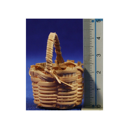 Basket round with handle 5 cm wicker
