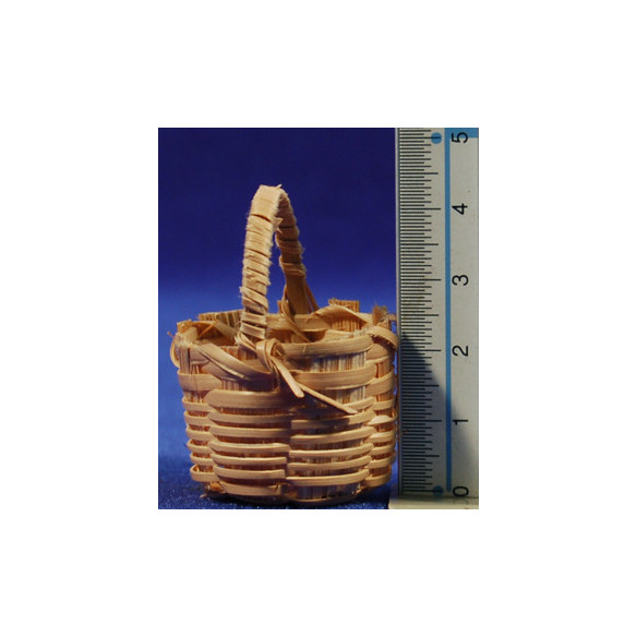 Basket round with handle 5 cm wicker