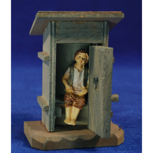 Bambino caganer con lavabo 10 cm resina