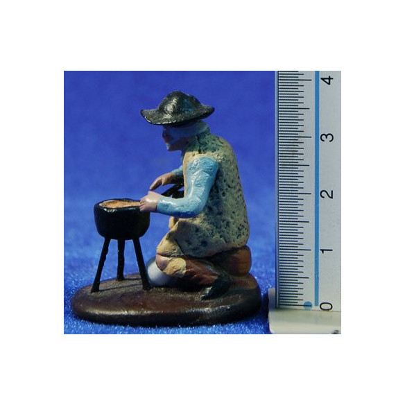 Pastor gachas 5 cm barro pintado Figuralia