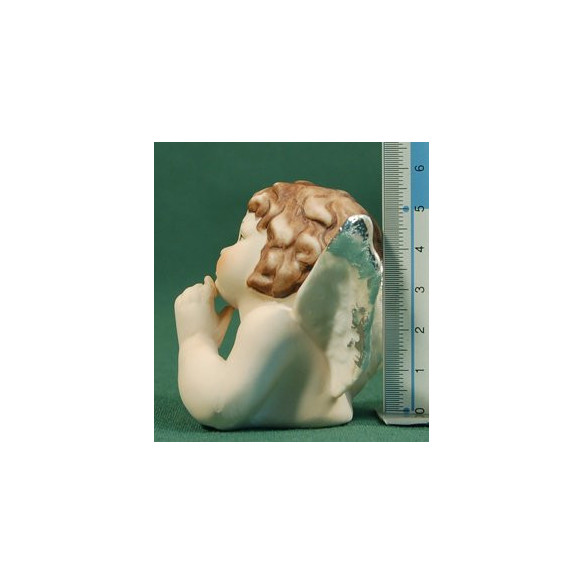 Grup de 4 busts d'àngel sobretaula 6,5 cm resina