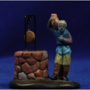 Pastor amb pou 5 cm fang pintat Figuralia