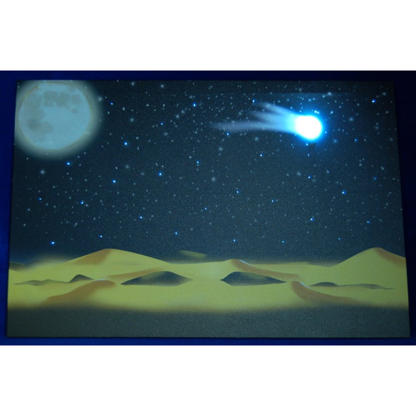 Fond stars dounes and moon 60x40 cm with light  paper
