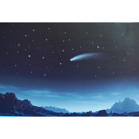 Sfondo stelle montagne e cometa 60x40 cm luminoso carta