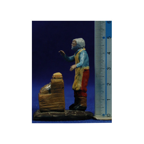 Pastor pescatero 5 cm barro pintado Figuralia
