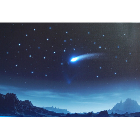 Sfondo stelle montagne e cometa 60x40 cm luminoso carta