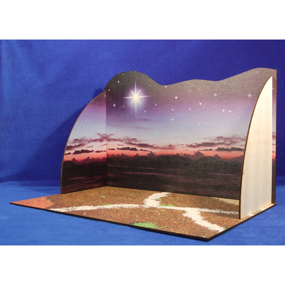 Box ambientazione tramonto 58x38x38 cm legno