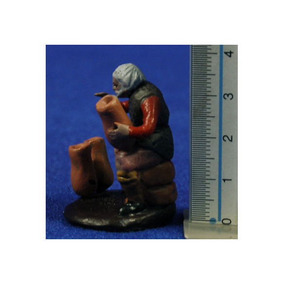 Pastor alfarero 5 cm barro pintado Figuralia
