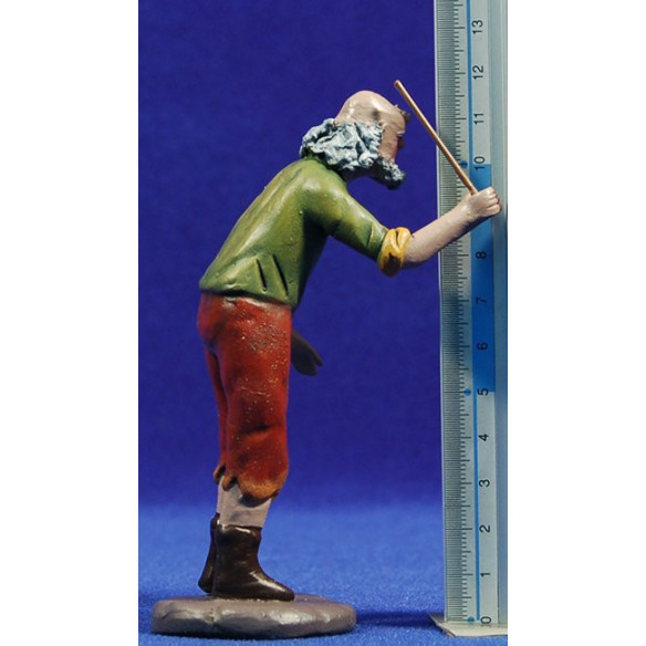 Shepherd plowing 12 cm clay painted Figuralia