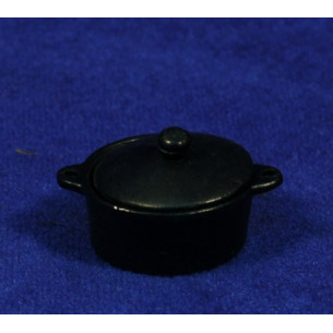 Caçola negra amb tapa 2,5 cm metall