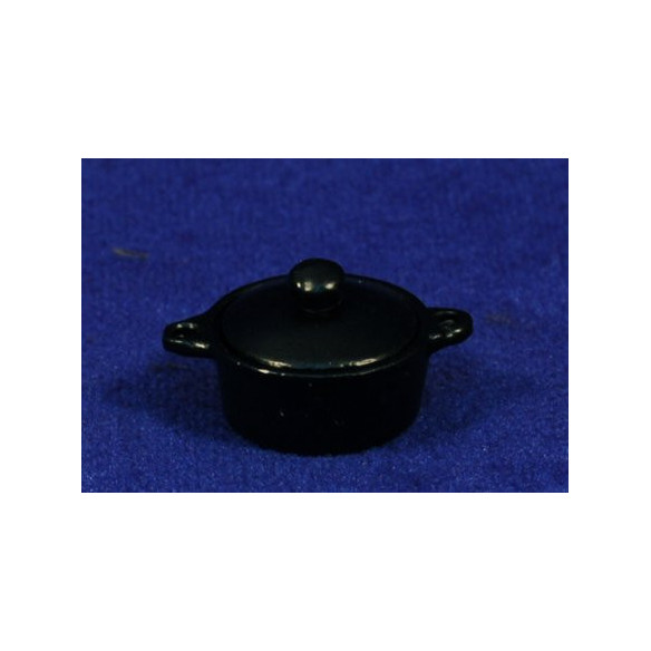 Pentola nera con coperta 2 cm metallo