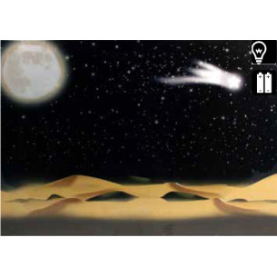 Fond stars dounes and moon 60x40 cm with light  paper