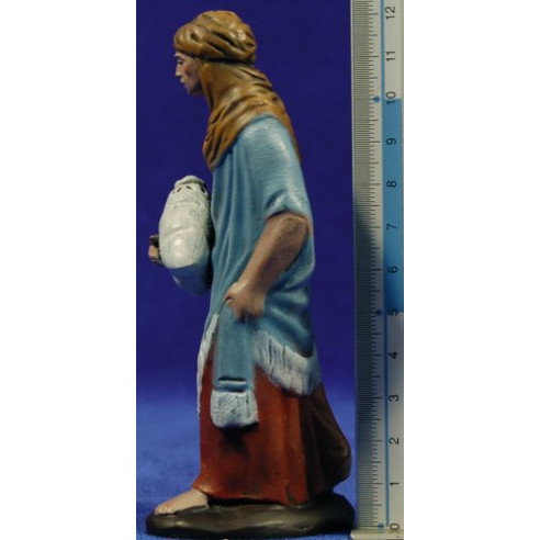 Pastor con saco 12 cm barro pintado Figuralia