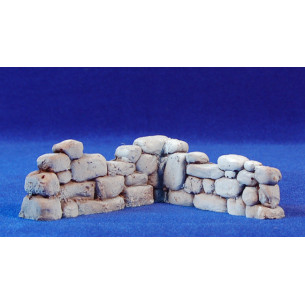 Muro de piedras angulo blanco 11x11x4 cm resina