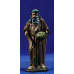 Shepherd with bread 12 cm clay painted Figuralia