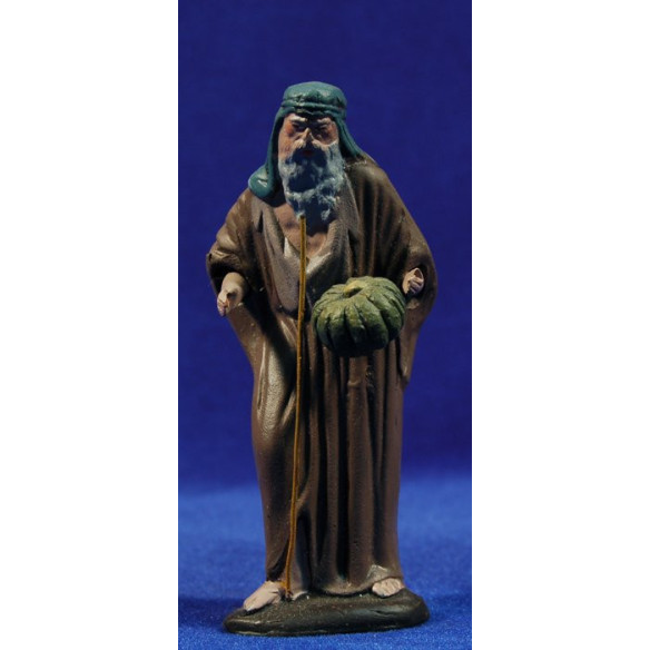 Pastor con pan 12 cm barro pintado Figuralia