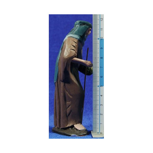 Shepherd with bread 12 cm clay painted Figuralia