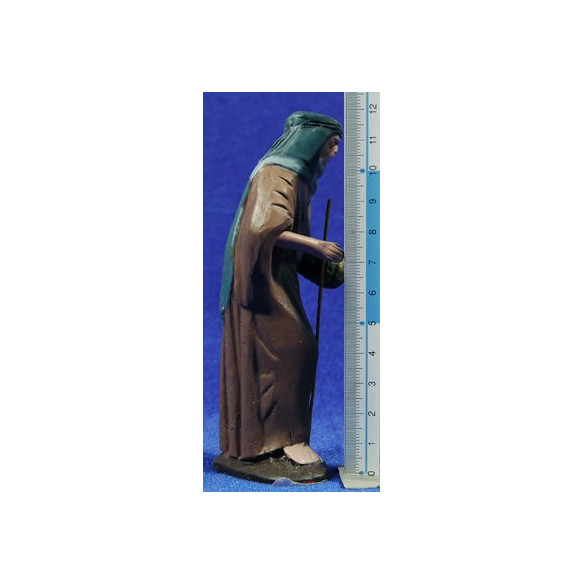 Shepherd with bread 12 cm clay painted Figuralia