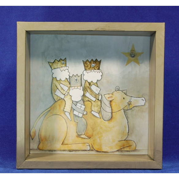 Cuadro reyes a camello 28 cm metal Baden