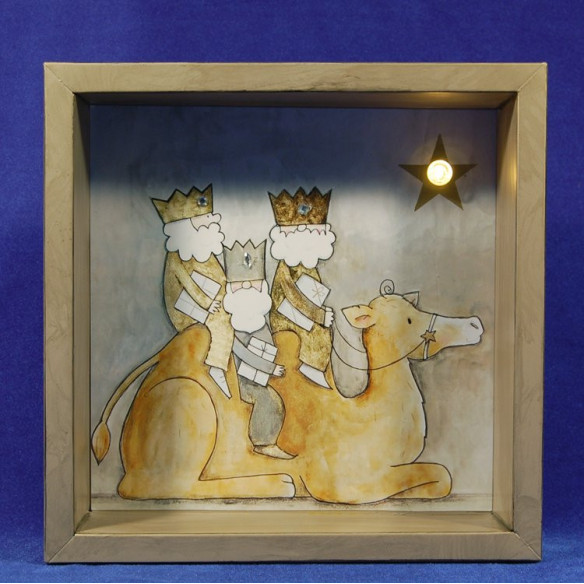 Cuadro reyes a camello 28 cm metal Baden