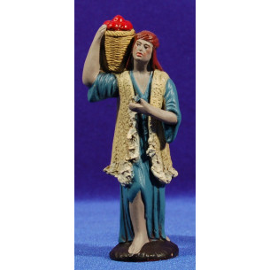 Shepherd with basket 12 cm clay painted Figuralia
