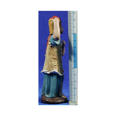 Pastore con cesto 12 cm terracotta dipinte Figuralia