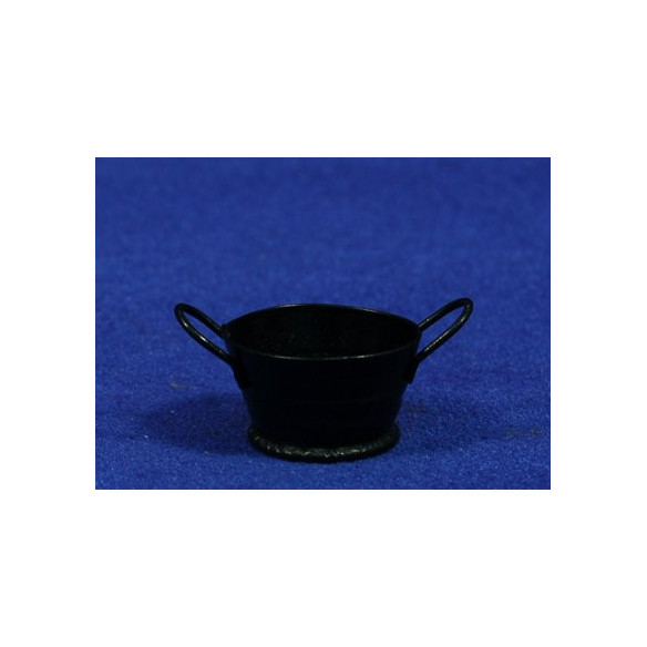 Mastello rorondo nero 3 cm metallo
