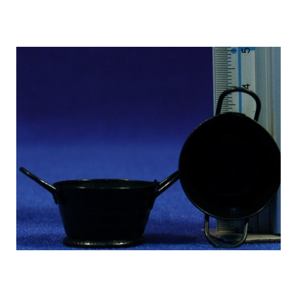 Mastello rorondo nero 3 cm metallo