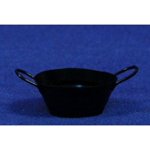 Mastello ovalato nero 3,5 cm metallo