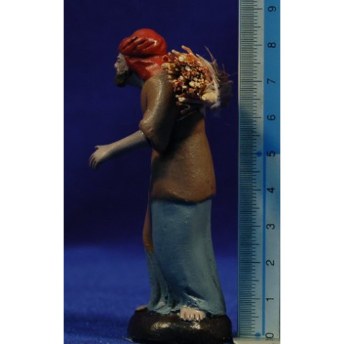 Pastor con leña 7 cm barro pintado Figuralia