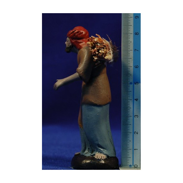 Pastor con leña 7 cm barro pintado Figuralia