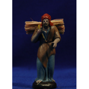 Pastor con leña 7 cm barro pintado Figuralia