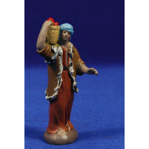 Pastor amb cistell 7 cm fang pintat Figuralia