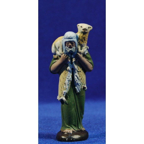 Pastore vecchio agnello 7 cm  terracotta dipinte Figuralia