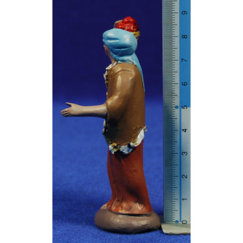 Pastor con cesto 7 cm barro pintado Figuralia