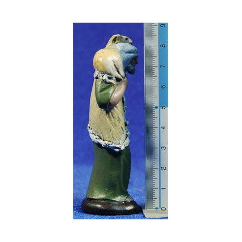 Pastore vecchio agnello 7 cm  terracotta dipinte Figuralia