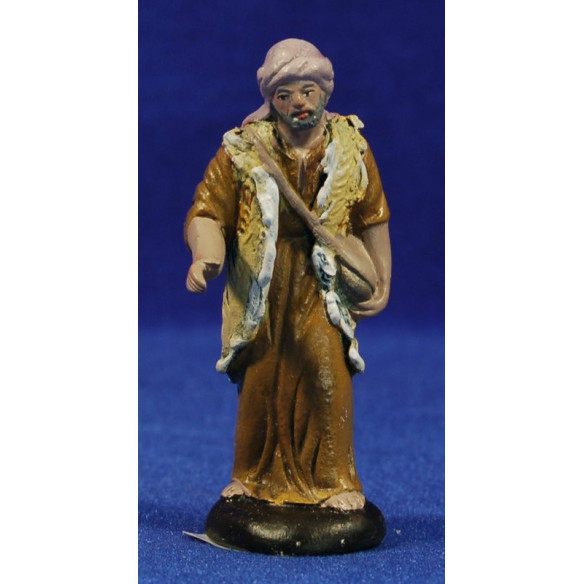 Pastore con tascapane 7 cm terracotta dipinte Figuralia