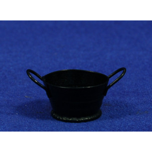 Bucket round black 3 cm metal