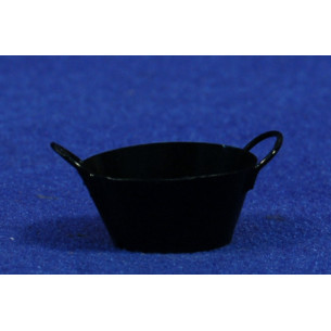 Mastello ovalato nero 2,5 cm metallo