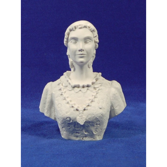Non painted Mataró bust giant young woman 45 cm resina