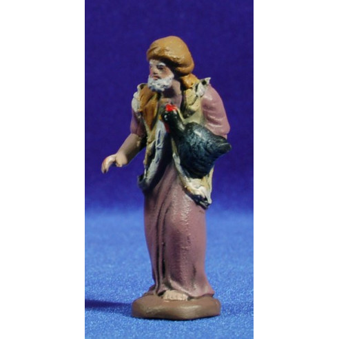 Pastore con tacchino 7 cm terracotta dipinte Figuralia