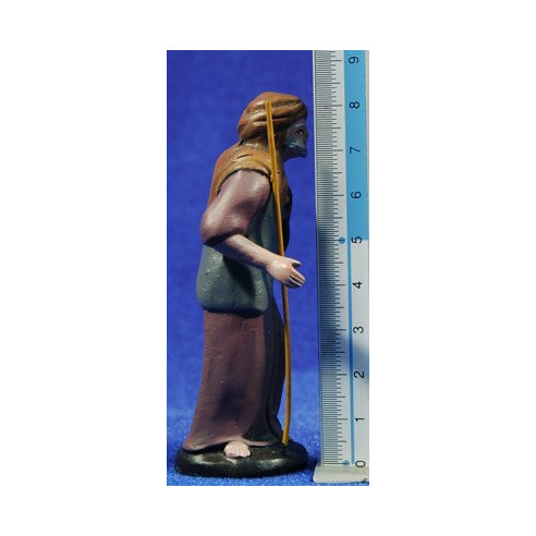 Pastore con tacchino 7 cm terracotta dipinte Figuralia