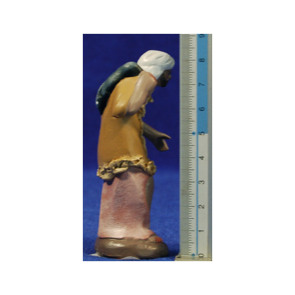 Pastor con conejo 7 cm barro pintado Figuralia