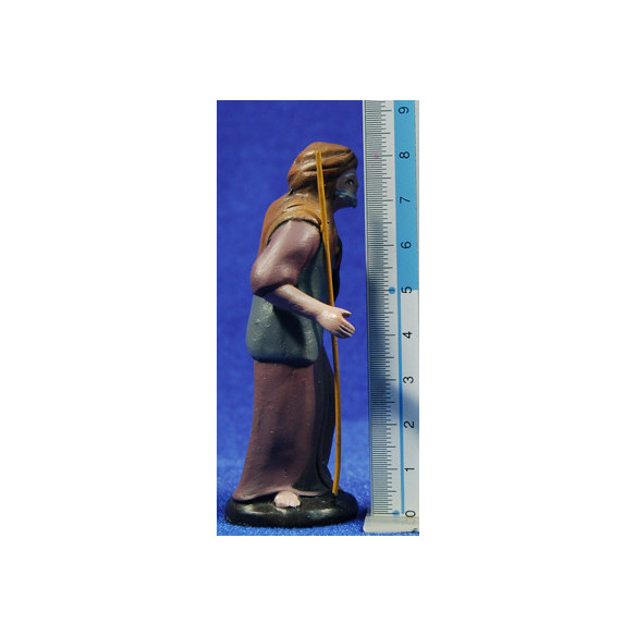 Pastor con pavo 7 cm barro pintado Figuralia