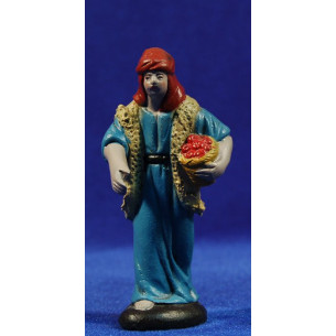 Pastor amb cistell 9 cm fang pintat Figuralia