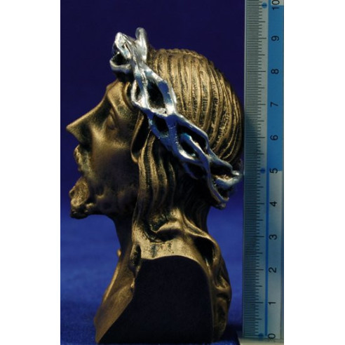 Bust Crist daurat 9 cm marmolina