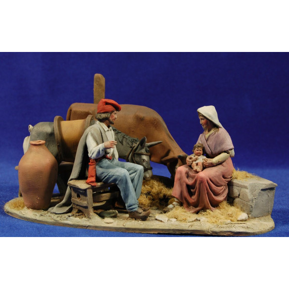 Nacimiento catalán M3 10 cm barro pintado De Francesco