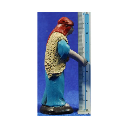 Shepherd with basket 9 cm clay painted Figuralia
