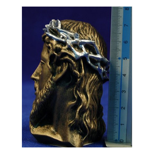 Busto Cristo dorado 7,5 cm marmolina